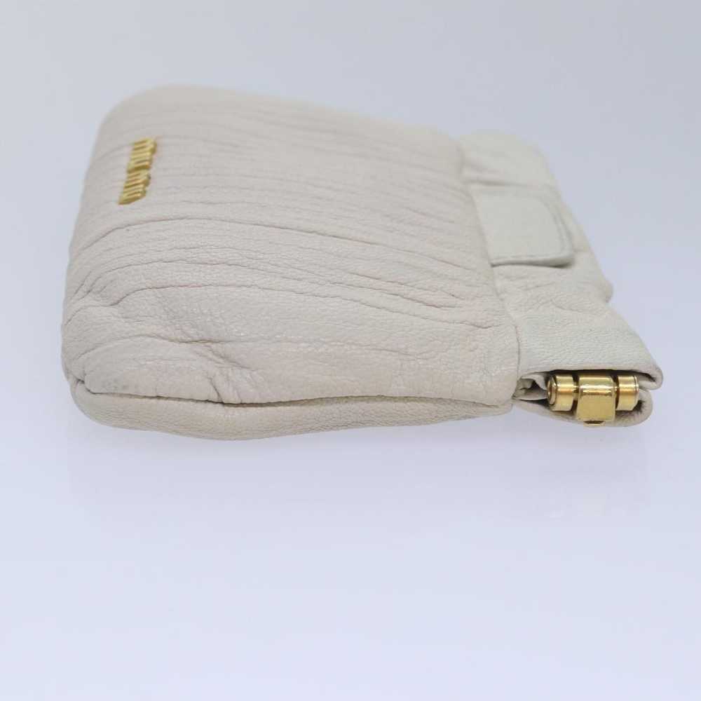 Miu Miu Miu Miu Pouch Leather White Auth am6654 - image 3