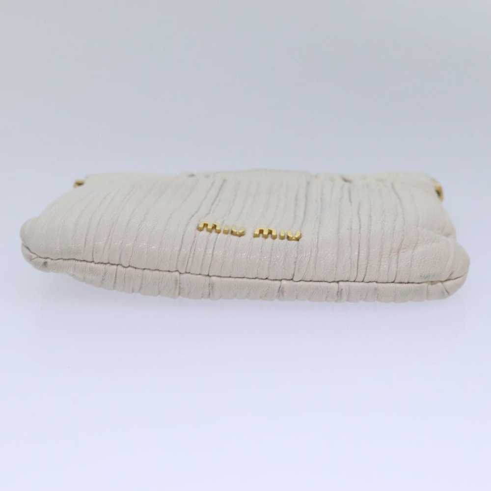 Miu Miu Miu Miu Pouch Leather White Auth am6654 - image 6