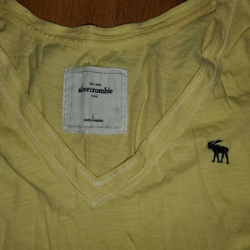 Vintage Y2k/2000's Abercrombie Kids Yellow V-Neck… - image 3