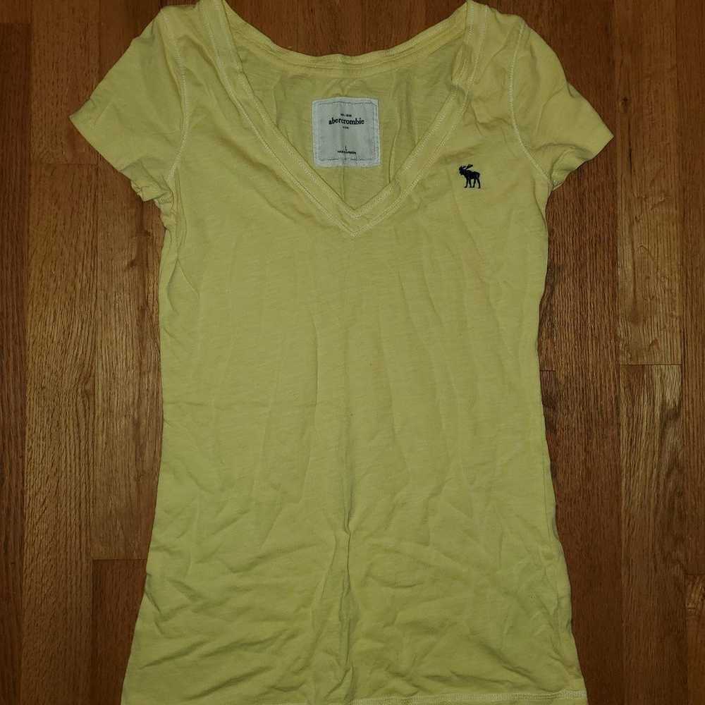 Vintage Y2k/2000's Abercrombie Kids Yellow V-Neck… - image 4