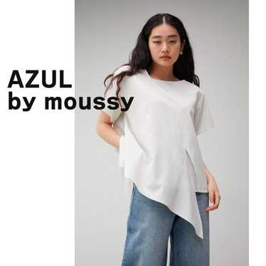 Azure by Moussy White Cut-Sleeve Asymmetrical Flar