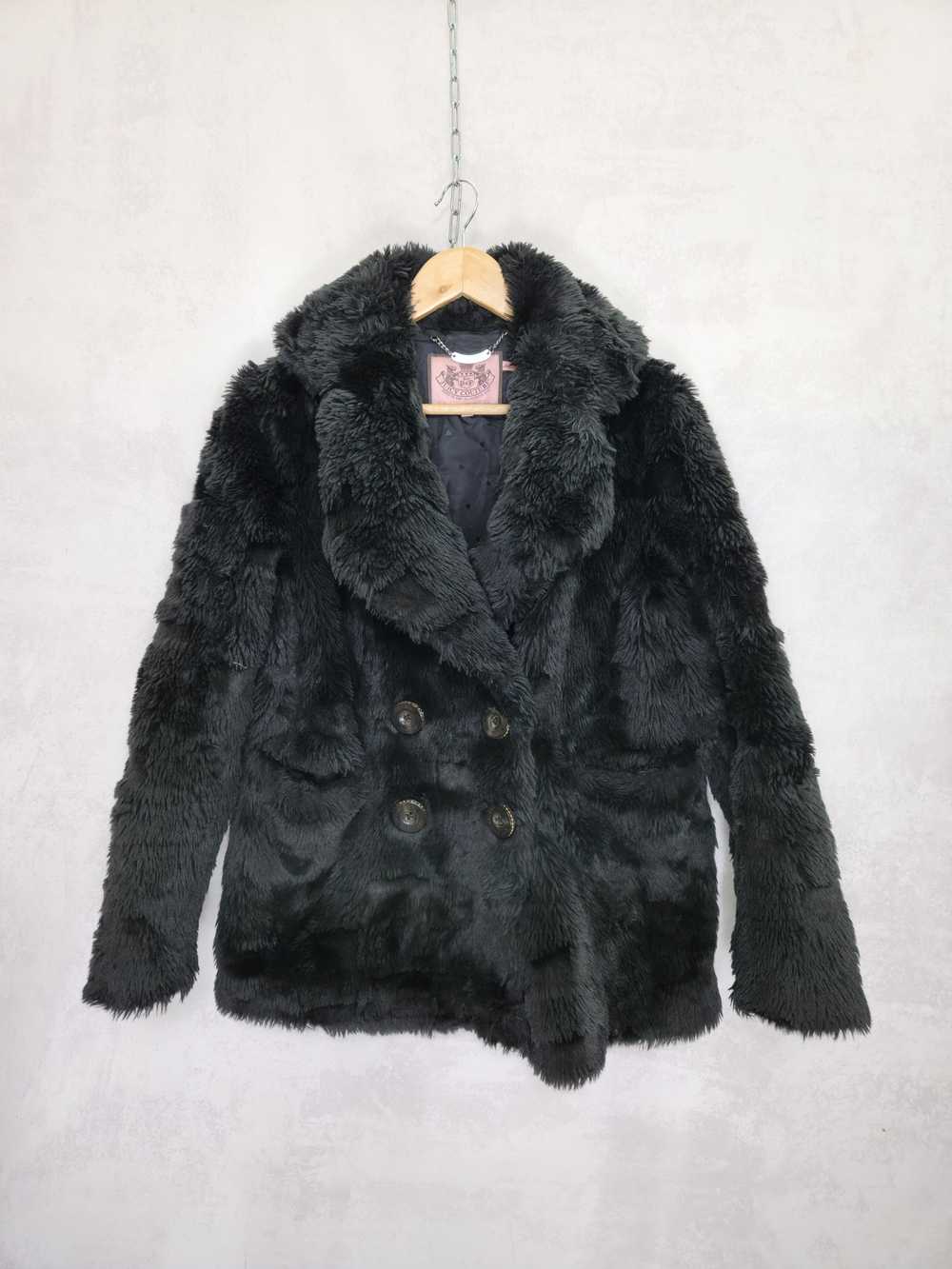 Juicy Couture Juicy Coutoure black fur teddy jack… - image 1