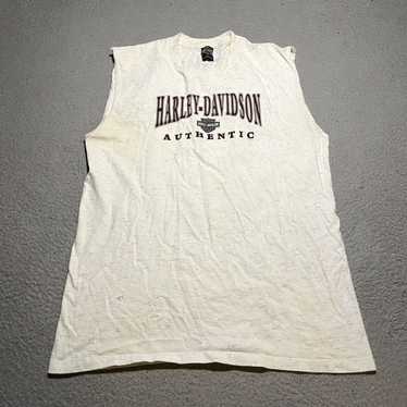 Harley Davidson Authentic Mens Large Gray Vintage 