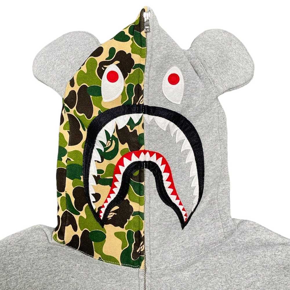 Bape Medicom Toy Half Camo Shark Bear Full Zip Ho… - image 3