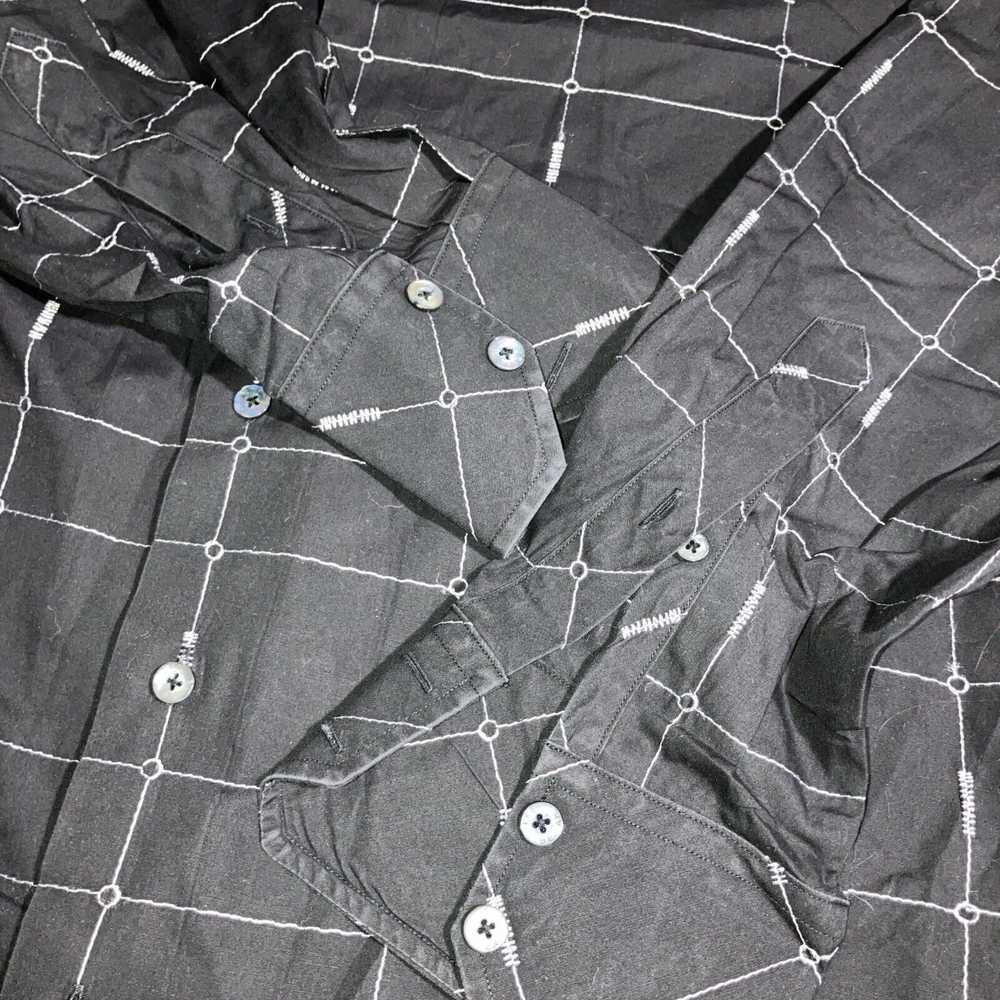 Ike Behar Ike Behar Button Down, Black Silver Gra… - image 5