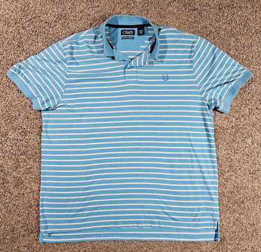 Chaps Chaps Shirt Mens XXL Blue Striped Polo Natu… - image 1