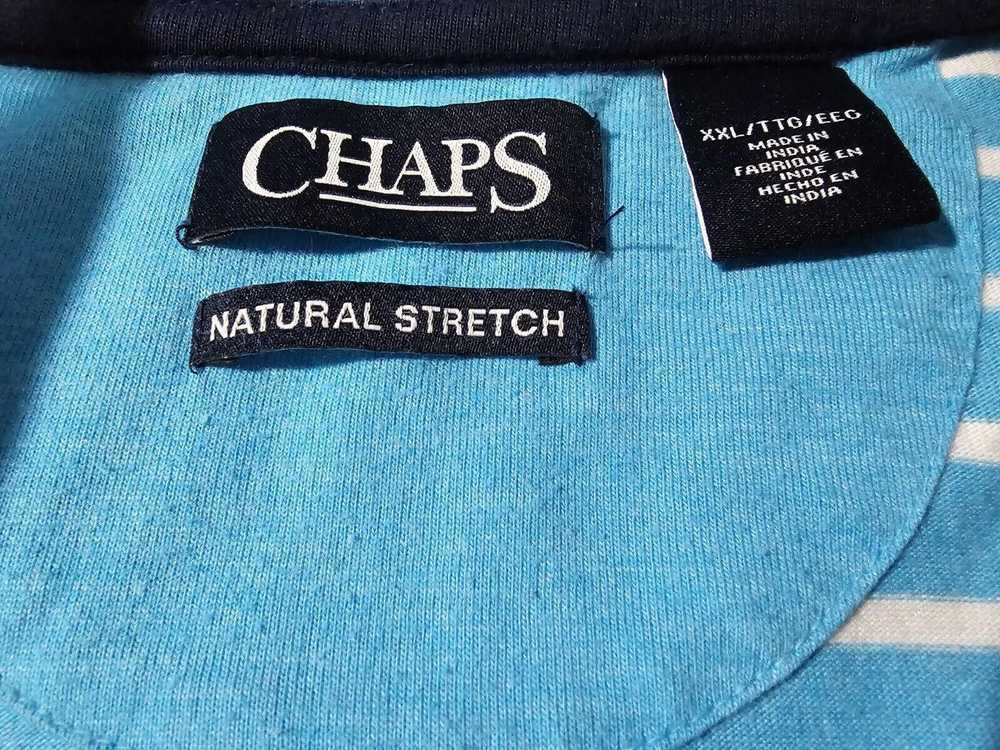 Chaps Chaps Shirt Mens XXL Blue Striped Polo Natu… - image 3