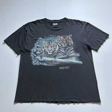 Animal Tee × Art × Vintage Vintage 1990s White Sn… - image 1