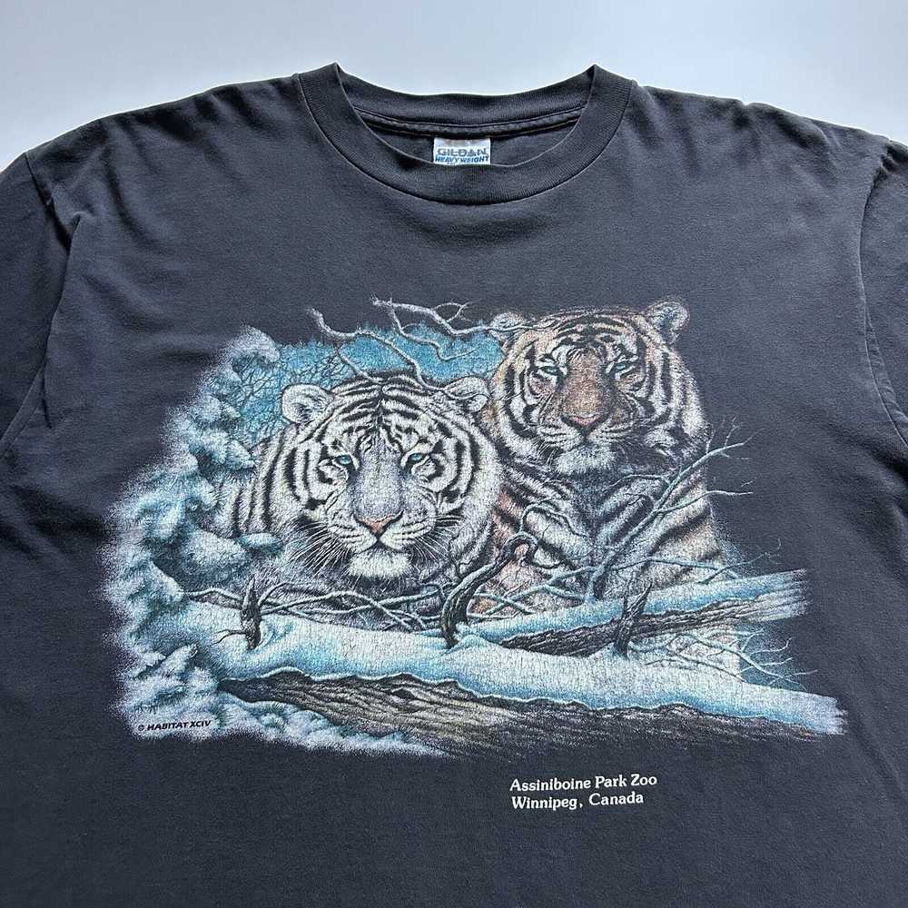 Animal Tee × Art × Vintage Vintage 1990s White Sn… - image 2