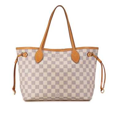 White Louis Vuitton Damier Azur Neverfull PM Tote 