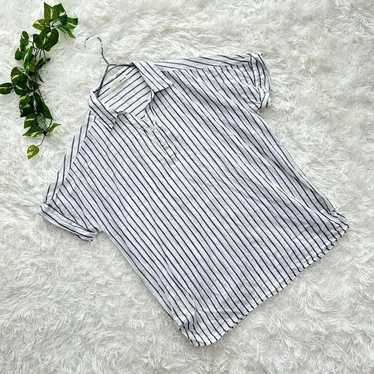 SHOO-LA-RUE Striped Short Sleeve Shirt [M] Cool Co