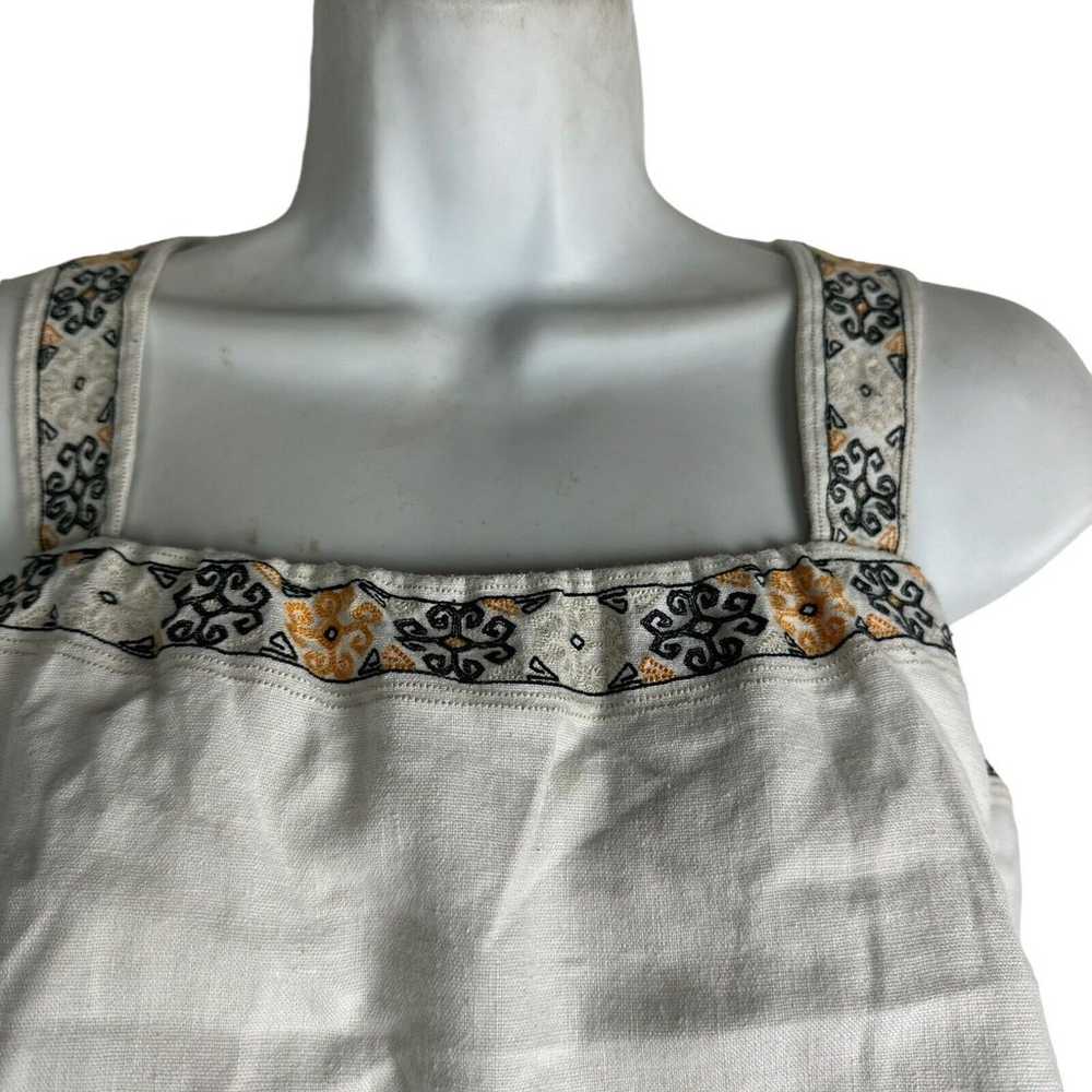 Madewell J. Crew Cropped Tiered Embroidered Linen… - image 4