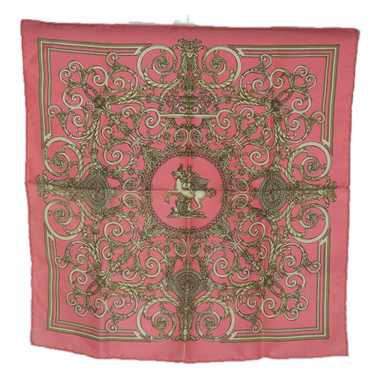 HERMES Carre 40 Scarf "LES TUILERIES" Silk Pink A… - image 1