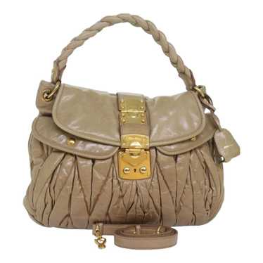 MIU MIU Matelasse Hand Bag Leather 2way Beige Aut… - image 1