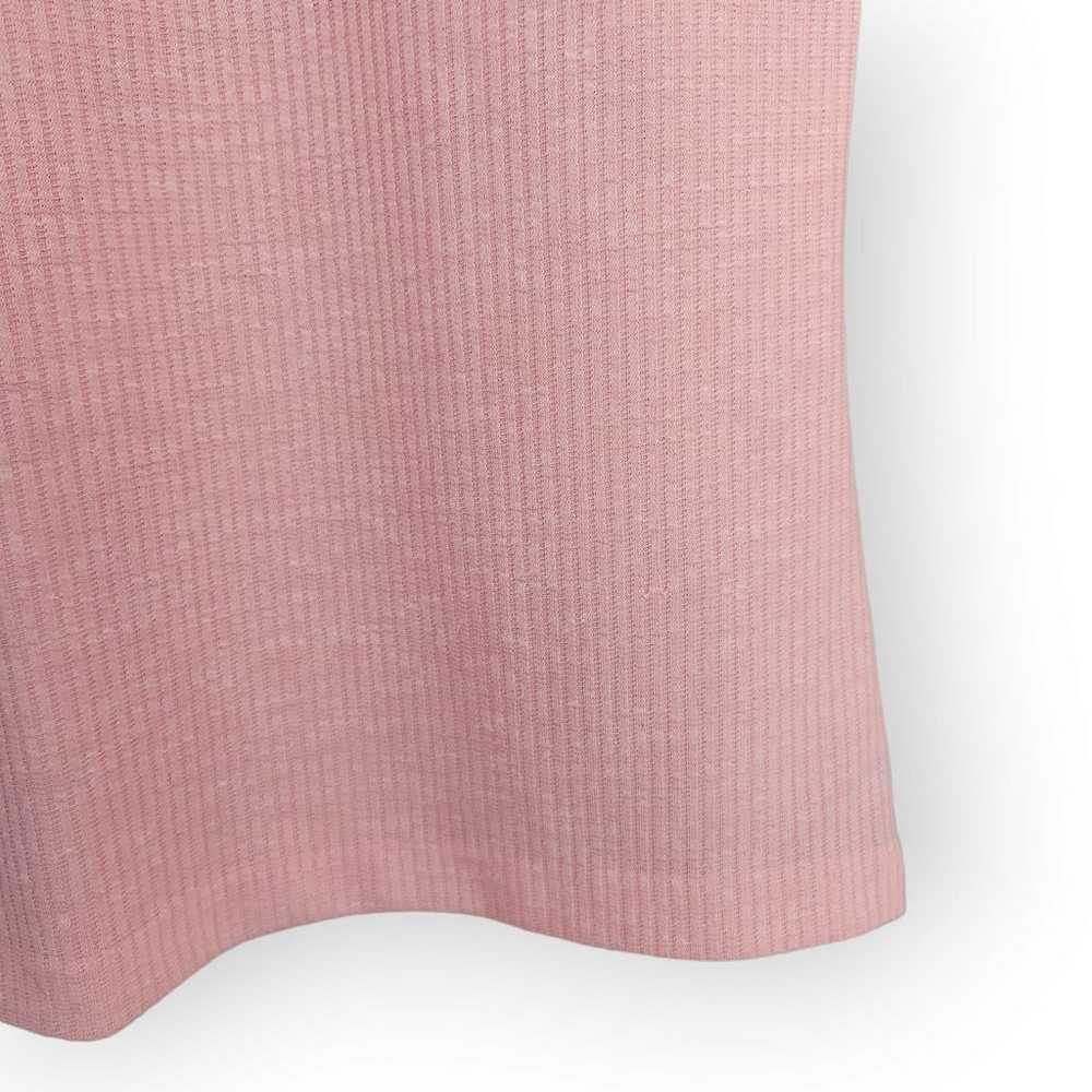 Retro Pink High Neck Sleeveless Ribbed Tank Shirt… - image 7