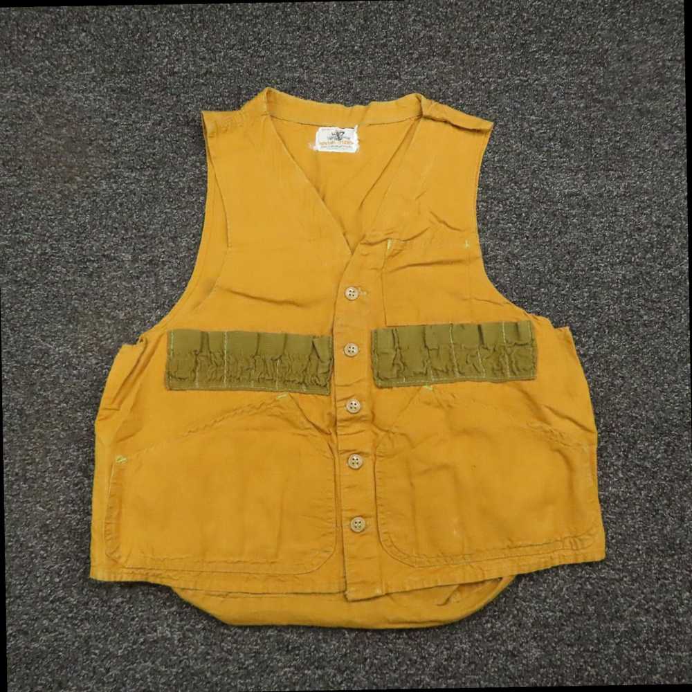 Vintage Authentic Brown Vest Style Sleeveless But… - image 1