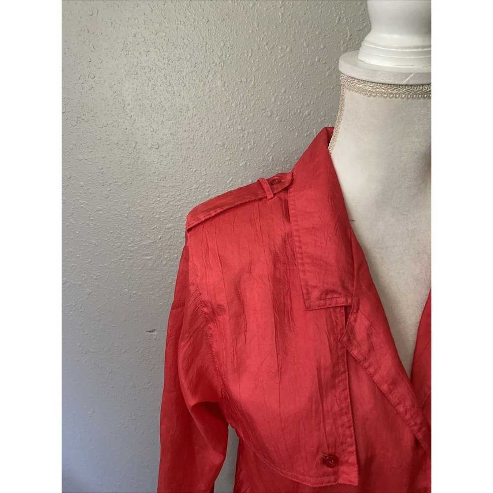 Vintage Diane Von Furstenberg pink Blouse Epaulet… - image 3