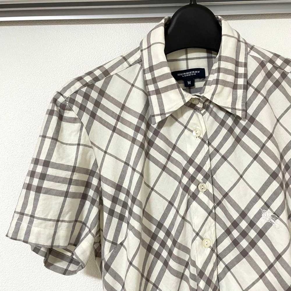 【Rare】Burberry LONDON Shirt Check M Logo - image 5