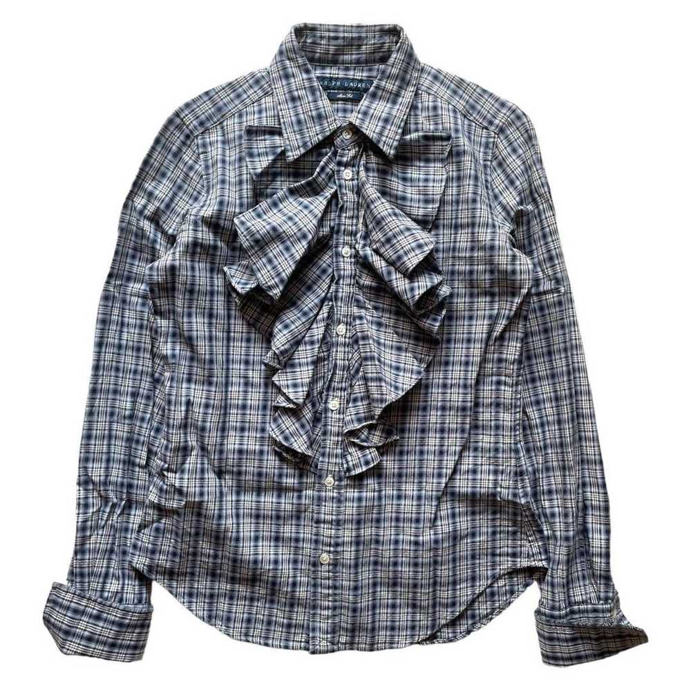 Vintage RALPH LAUREN long-sleeve frill check shirt - image 1