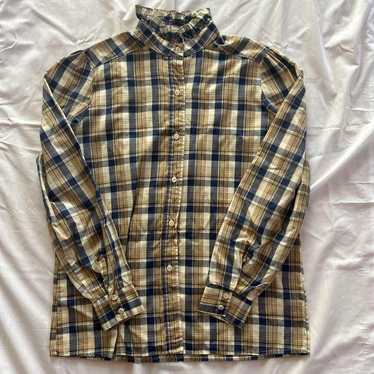 【Vintage】Stand Frill Collar Check Shirt - image 1