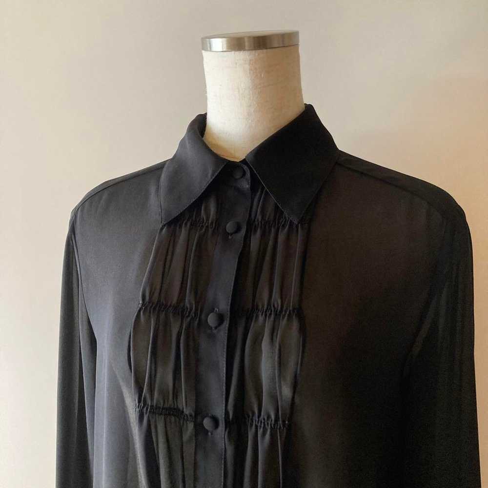 vintage black sheer blouse from the 90s - image 1