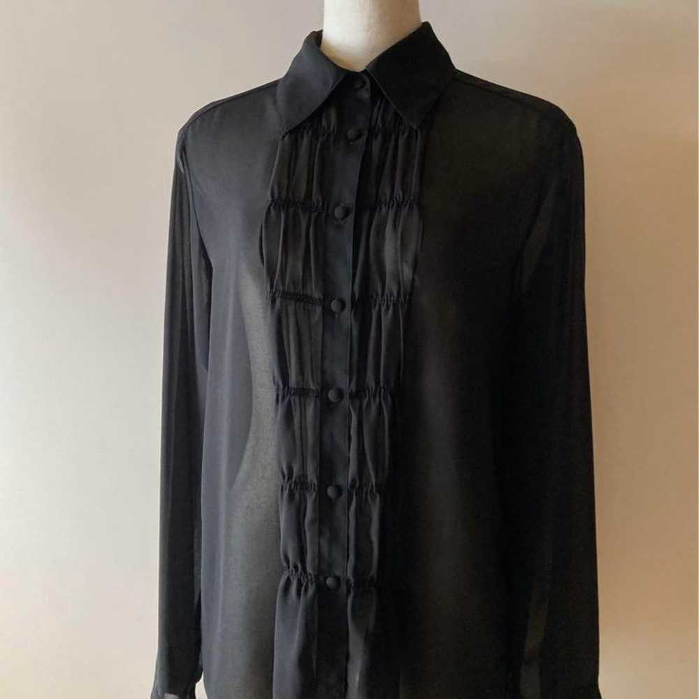 vintage black sheer blouse from the 90s - image 2