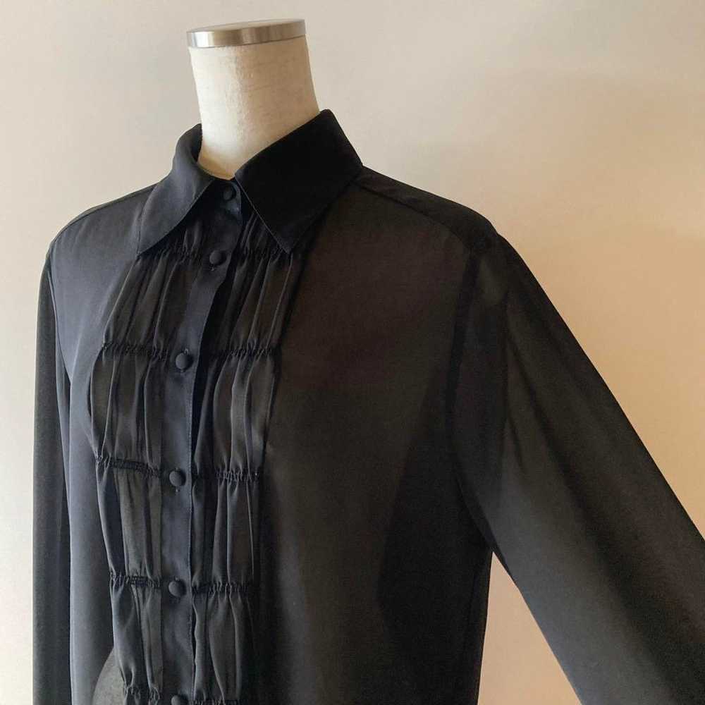 vintage black sheer blouse from the 90s - image 3