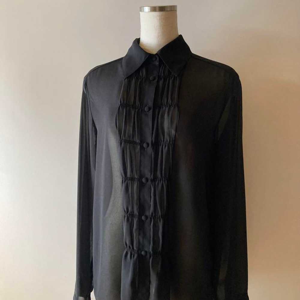 vintage black sheer blouse from the 90s - image 7