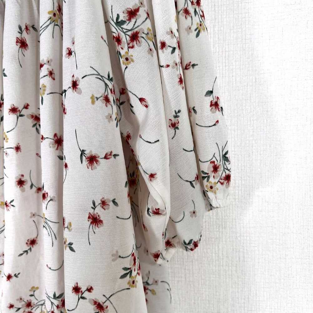 【grove】GLOVE White Floral Pattern Cut-Sleeve Wome… - image 3