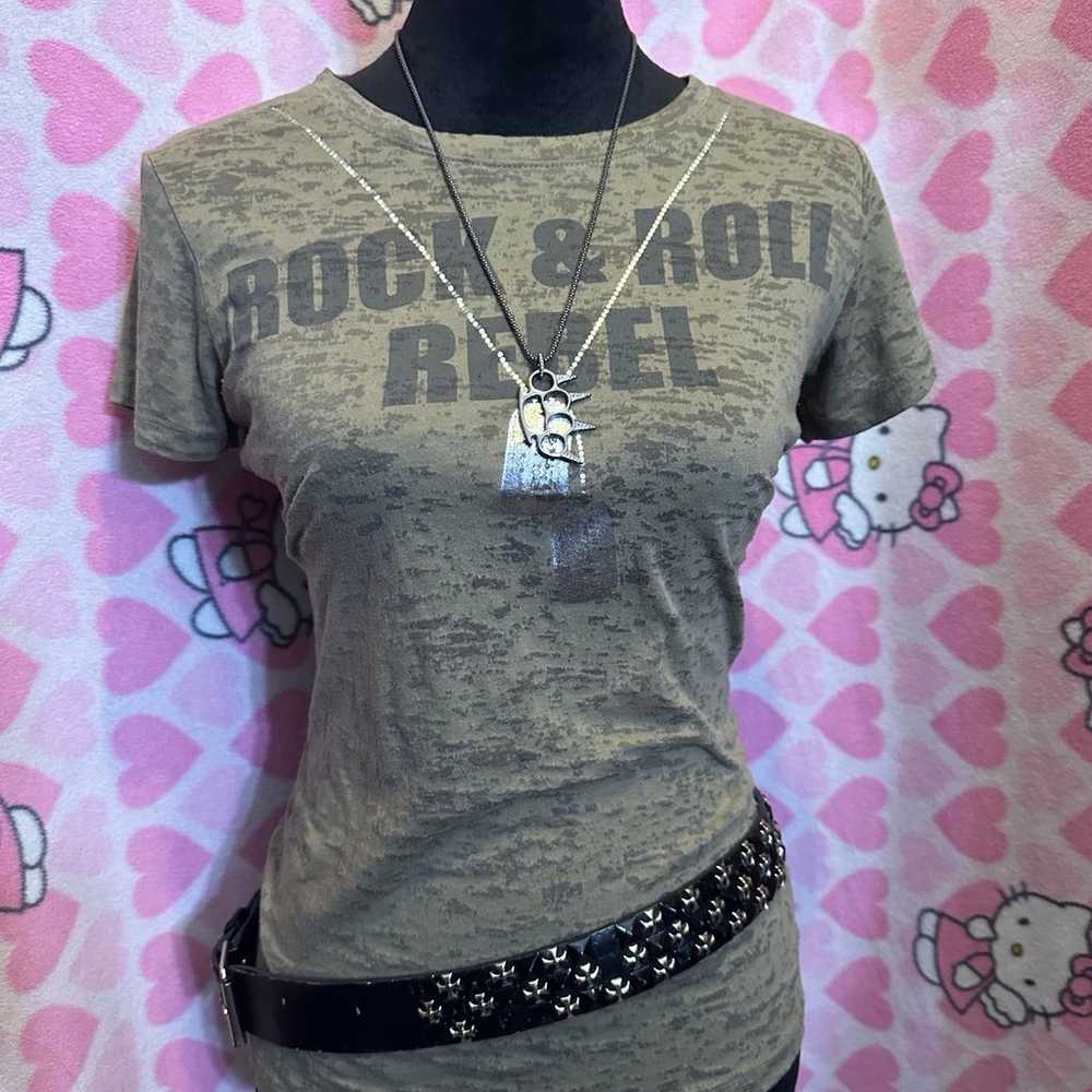 Abbey Dawn “Rock & Roll Rebel” grunge tee size L - image 1