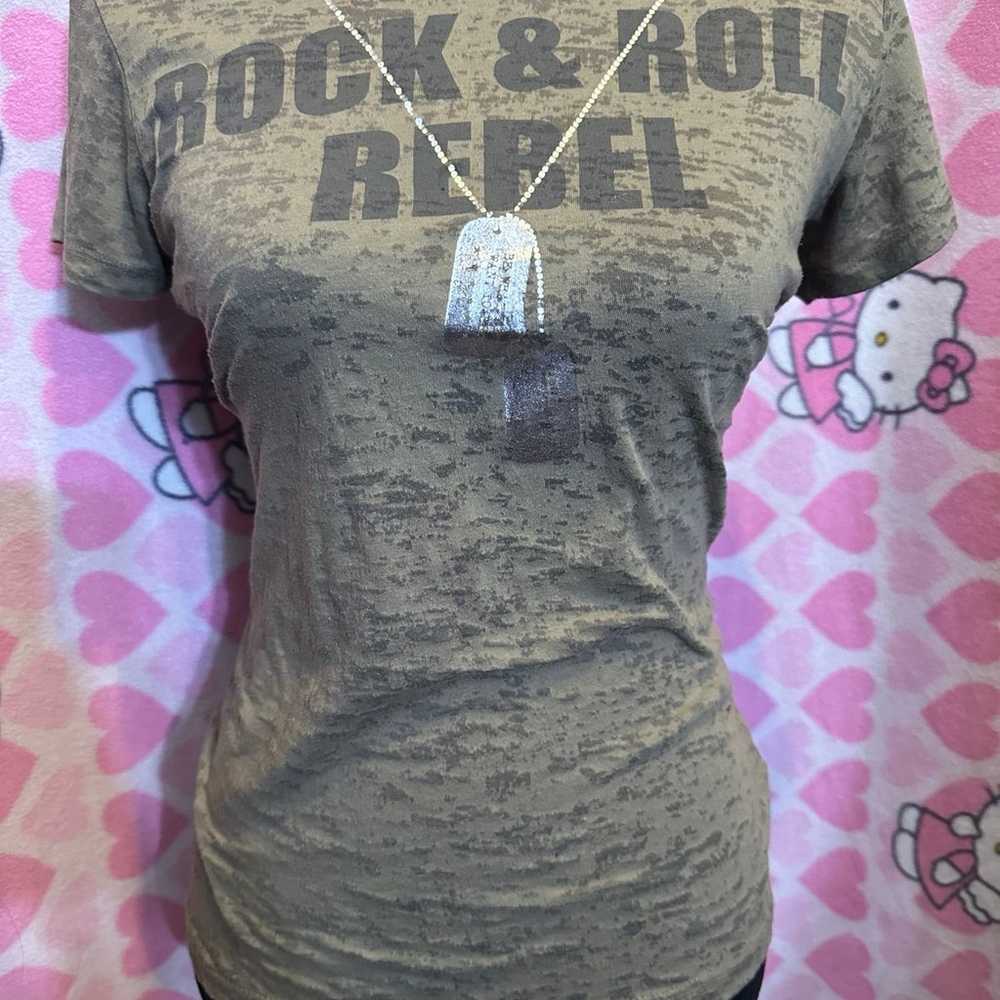 Abbey Dawn “Rock & Roll Rebel” grunge tee size L - image 2