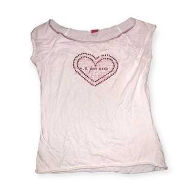 Us polo assn vintage y2k heart sequin baby tee