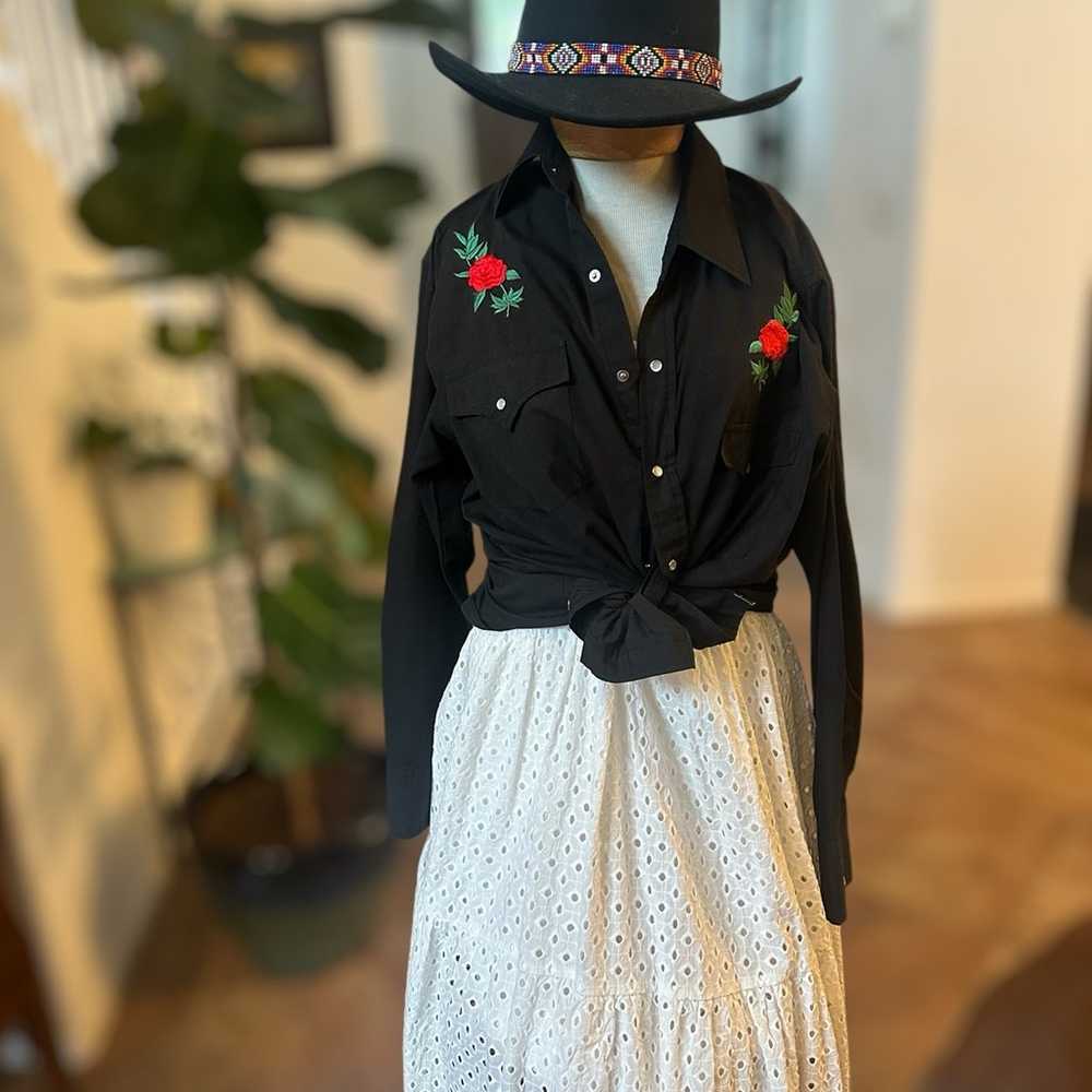 HIGH NOON Vintage Western Floral Embroidered Butt… - image 2