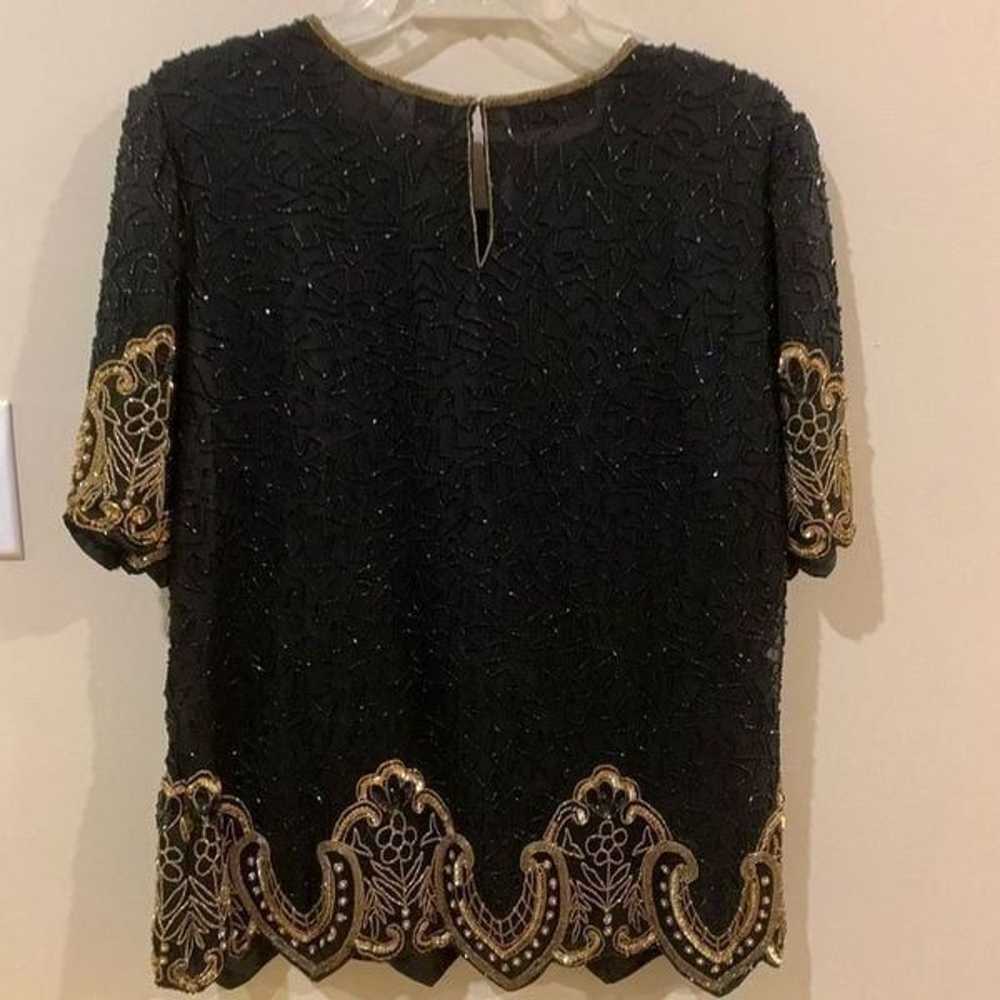 Vintage LAURENCE KAZAR LSequin Beaded Blouse - image 7