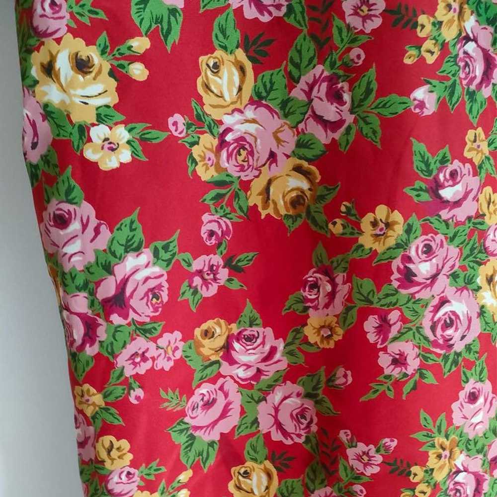 Vintage red floral patterned shirt blouse vintage… - image 3