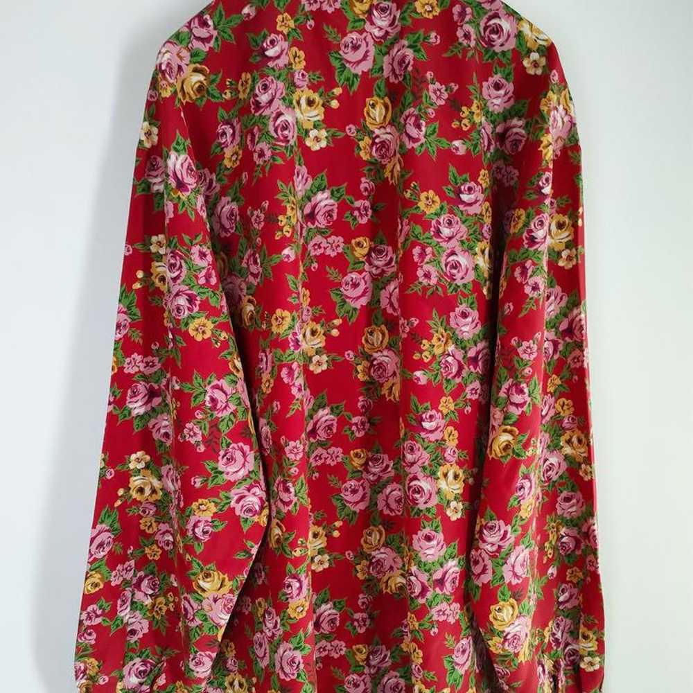 Vintage red floral patterned shirt blouse vintage… - image 5