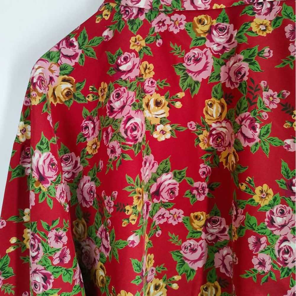 Vintage red floral patterned shirt blouse vintage… - image 6