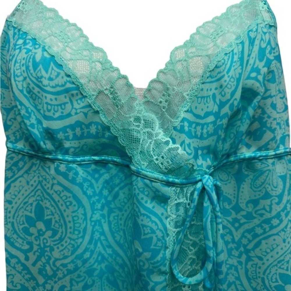 Victoria Secret Vintage Lingerie Babydoll Blue Fl… - image 4