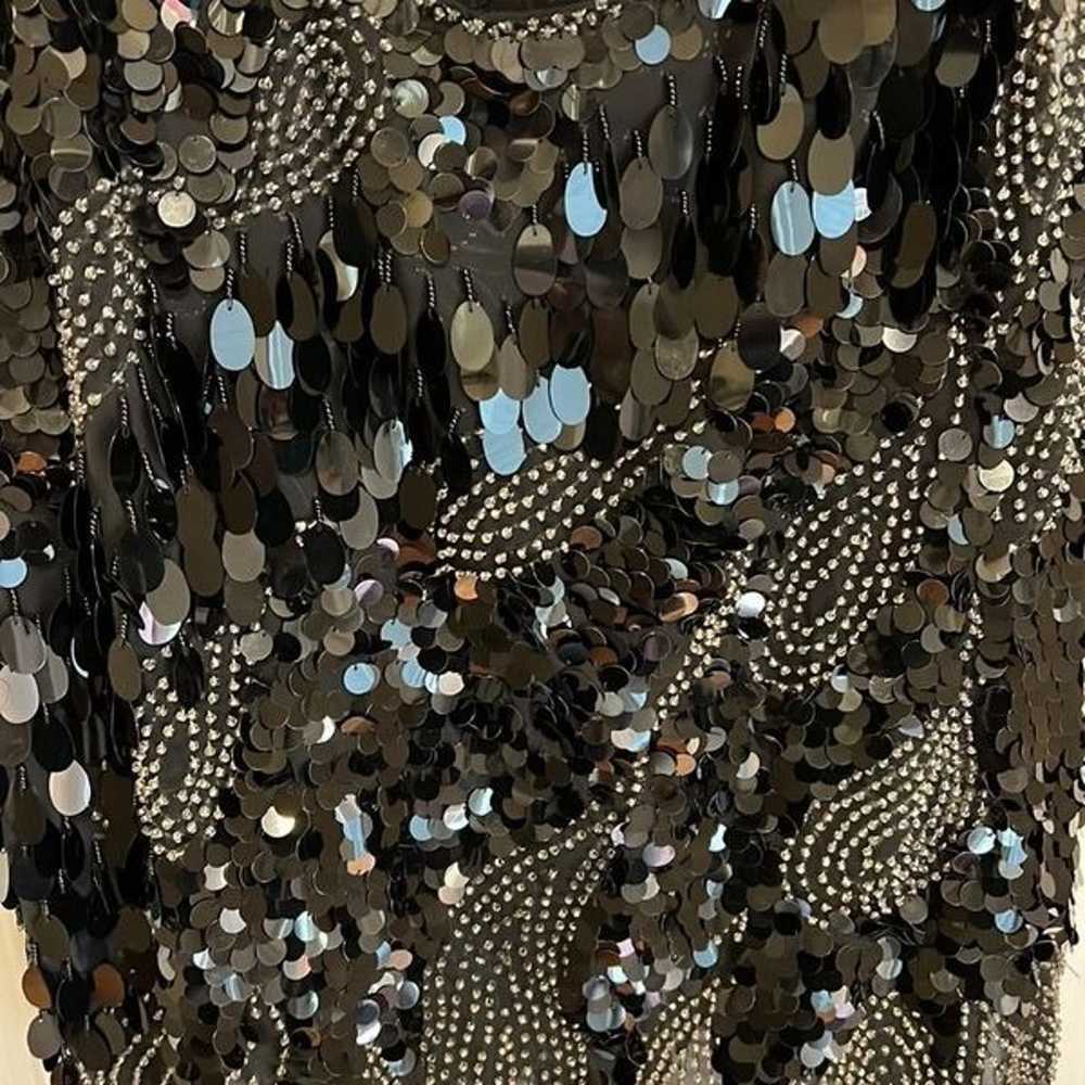 Isabelle Hand Made Sequin Black and Silver Sleeve… - image 3