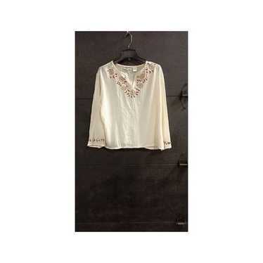 Cathy Daniels vintage v-neck long sleeve embroider