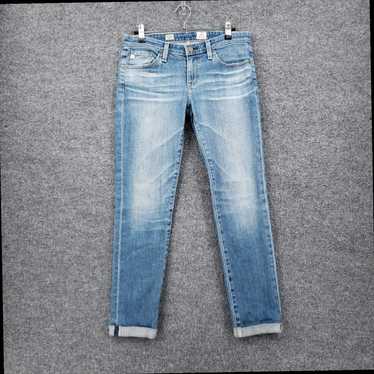 Vintage Beautifully Distressed Blue Denim 27R Low… - image 1