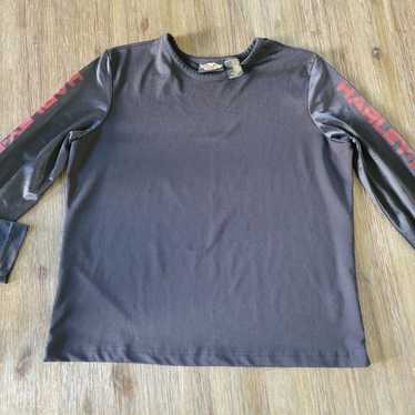 Harley Davidson VTG Y2K Biker Mesh Long Sleeve Top