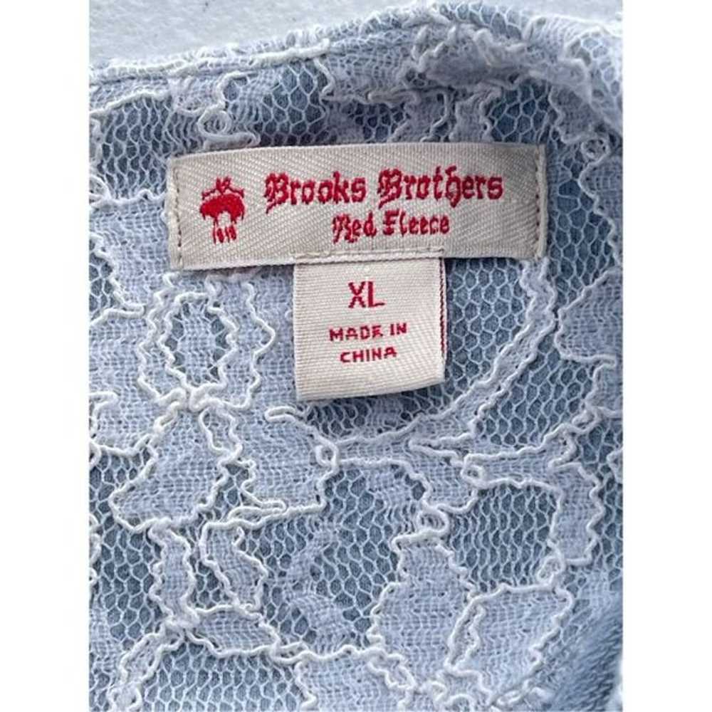 1276 Brooks Brothers Red Fleece Lace Boxy Top Siz… - image 3