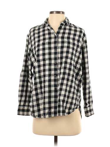 Madewell Women Black 3/4 Sleeve Button-Down Shirt 