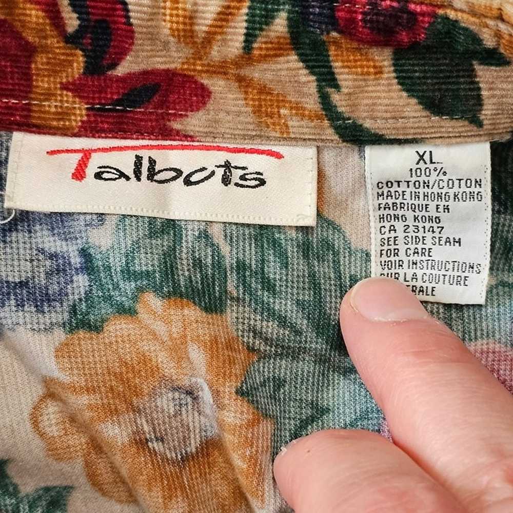 Talbots XL Vintage 90s Brown Floral Country Autum… - image 4