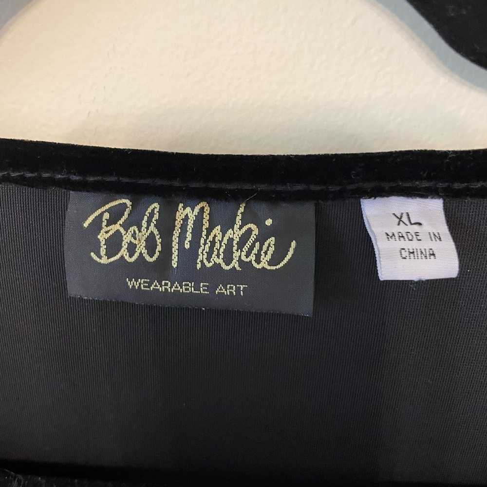 Bob Mackie XL 3/4 sleeve black velvet blouse desi… - image 4