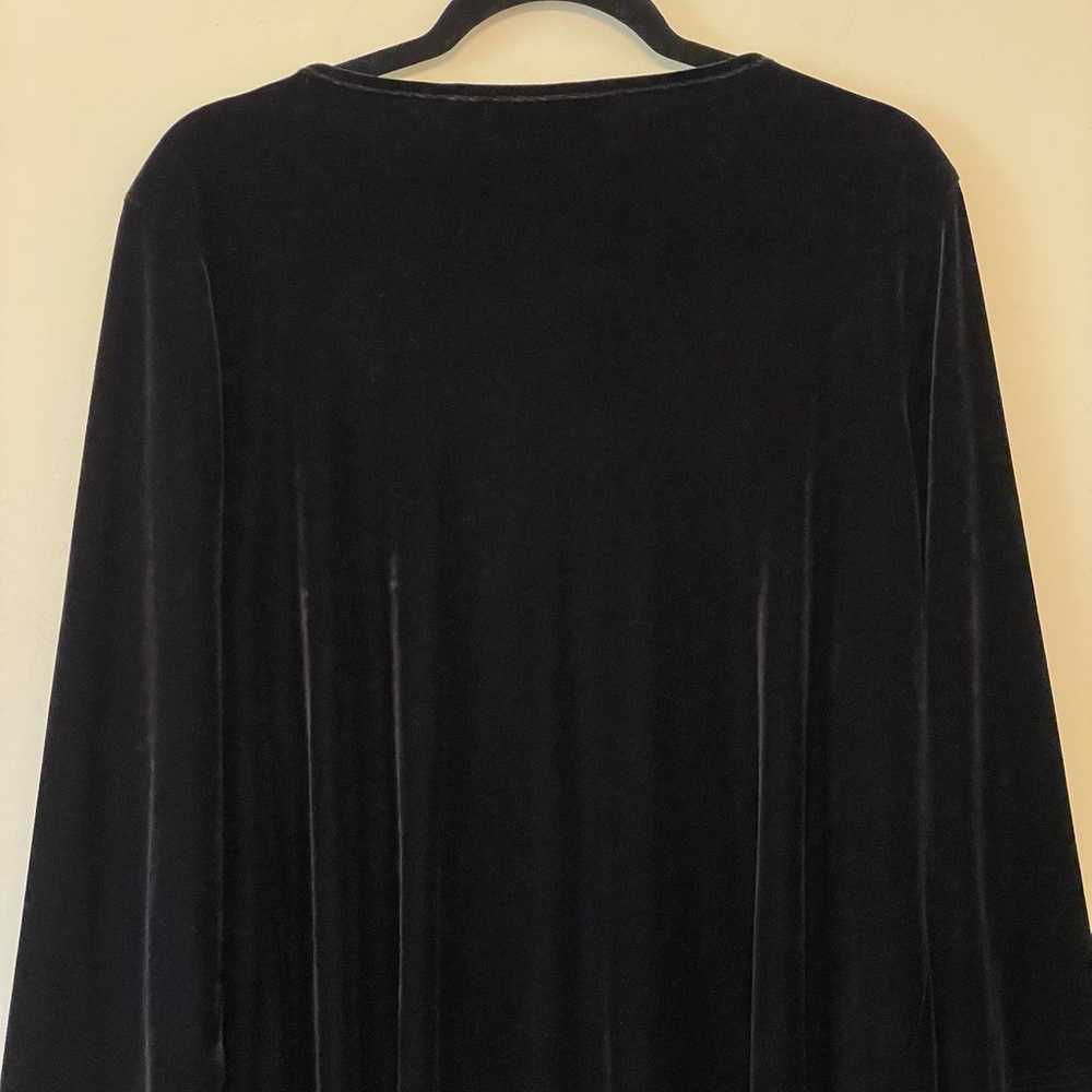 Bob Mackie XL 3/4 sleeve black velvet blouse desi… - image 6