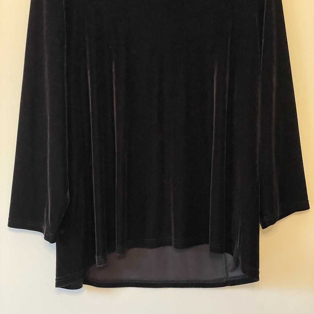 Bob Mackie XL 3/4 sleeve black velvet blouse desi… - image 7