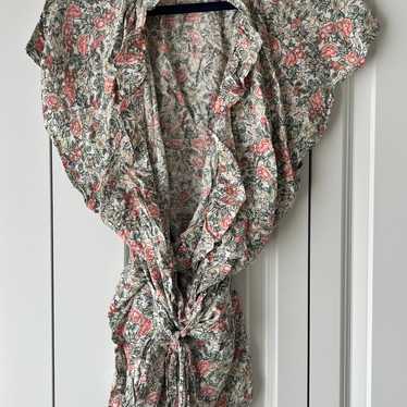 Old Navy floral wrap blouse