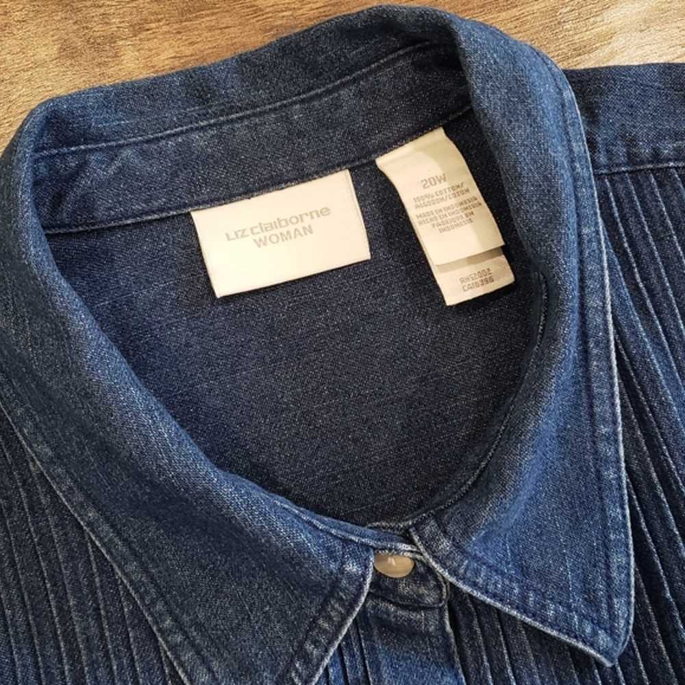 Vintage 90s Liz Claiborne Woman Pleated Denim But… - image 4